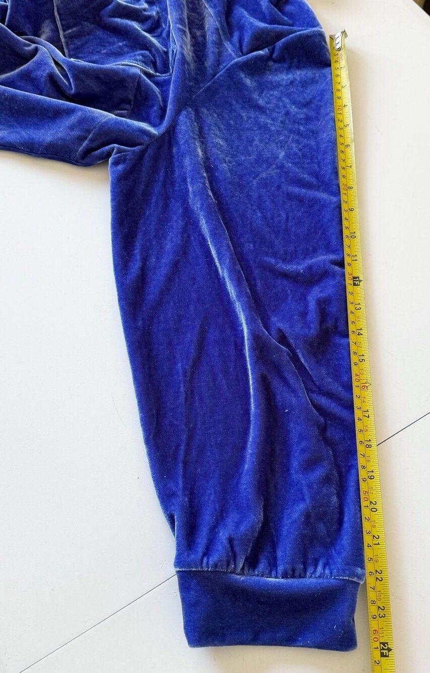 Cato Shirt Long Sleeve Button Up Velour Crushed Velvet Blouse Blue 22/24W 3X - Picture 4 of 16